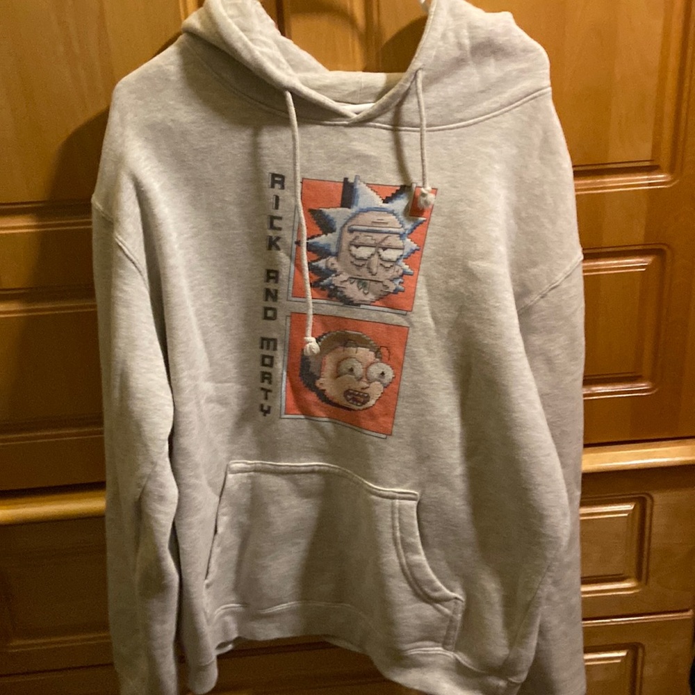 Delta Fleece Rick and Morty Grey Hoodie Men’s Large